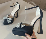 Beautiful High Heel Wedding Shoes, Ankle Strap Bridal Heels, Sandals