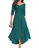 Chiffo V-Neck Mother of the Bride Dress