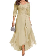 Chiffo V-Neck Mother of the Bride Dress