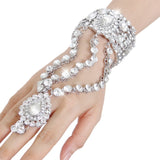 Teardrop Bridal Bangle Bracelet Ring Set Wedding Party Bridal Jewelry