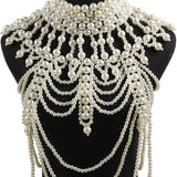 Pearl Wedding  Body Jewelry  Shoulder Necklace Wedding Bridal Jewelry