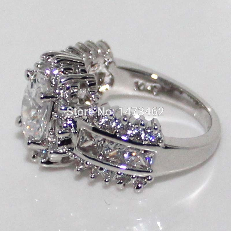 10KT Gold Filled AAA Cubic Zirconia Diamonique Wedding Engagement Ring ...